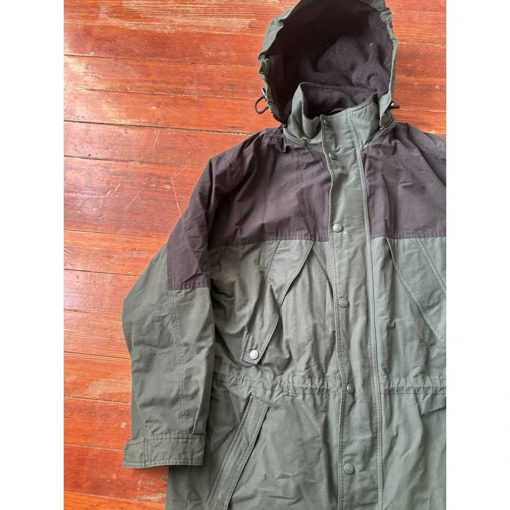 Eddie Bauer Hooded Jacket Chore Barn Coat Parka Mens M Plaid Wool Lined Field